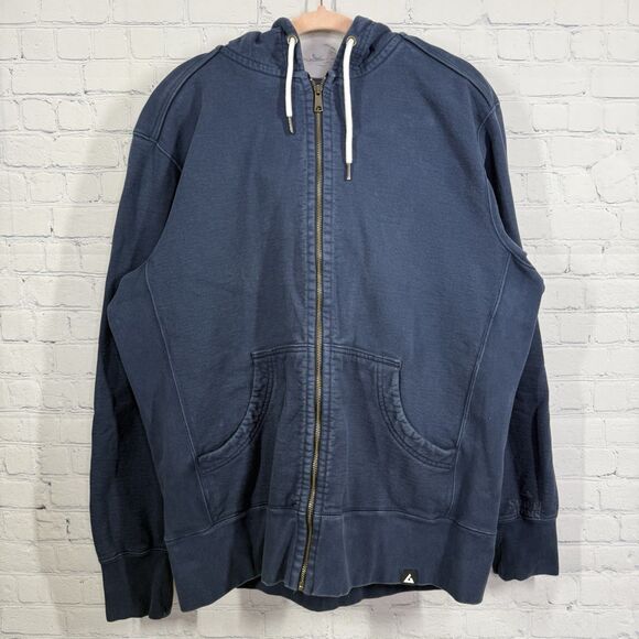 American Giant Hoodie Men Plus XXL Blue Strip Heavyweight Full Zip Sweatshirt - Picture 1 of 16